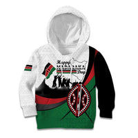 Personalised Happy Kenya Madaraka Day Kid Hoodie Maasai Shield - Kenyan Pattern