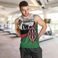 Personalised Happy Kenya Madaraka Day Men Tank Top Maasai Shield - Kenyan Pattern