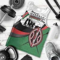 Personalised Happy Kenya Madaraka Day Men Tank Top Maasai Shield - Kenyan Pattern