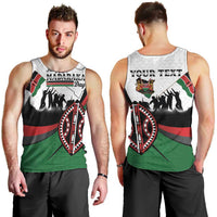 Personalised Happy Kenya Madaraka Day Men Tank Top Maasai Shield - Kenyan Pattern
