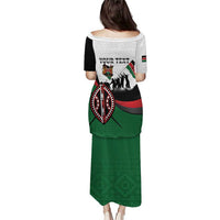 Personalised Happy Kenya Madaraka Day Puletasi Maasai Shield - Kenyan Pattern