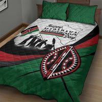 Happy Kenya Madaraka Day Quilt Bed Set Maasai Shield - Kenyan Pattern