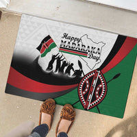 Happy Kenya Madaraka Day Rubber Doormat Maasai Shield - Kenyan Pattern