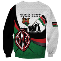 Personalised Happy Kenya Madaraka Day Sweatshirt Maasai Shield - Kenyan Pattern