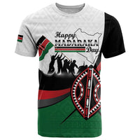 Personalised Happy Kenya Madaraka Day T Shirt Maasai Shield - Kenyan Pattern
