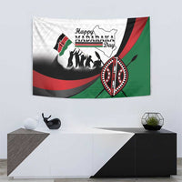 Happy Kenya Madaraka Day Tapestry Maasai Shield - Kenyan Pattern