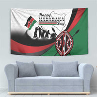 Happy Kenya Madaraka Day Tapestry Maasai Shield - Kenyan Pattern
