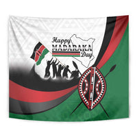 Happy Kenya Madaraka Day Tapestry Maasai Shield - Kenyan Pattern