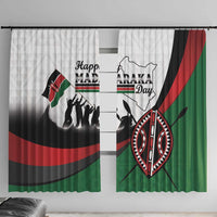 Happy Kenya Madaraka Day Window Curtain Maasai Shield - Kenyan Pattern