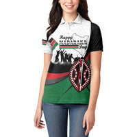 Personalised Happy Kenya Madaraka Day Women Polo Shirt Maasai Shield - Kenyan Pattern