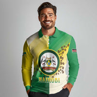 Personalised Nairobi Kenya Long Sleeve Polo Shirt The Green City under the Sun