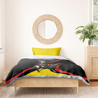Uganda Rugby Custom Bedding Set Black Crowned Crane Mascot - Sporty Style