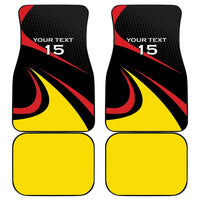 Uganda Rugby Custom Car Mats Black Crowned Crane Mascot - Sporty Style