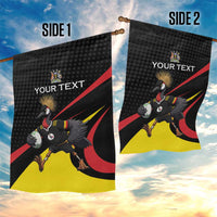 Uganda Rugby Custom Garden Flag Black Crowned Crane Mascot - Sporty Style