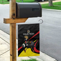 Uganda Rugby Custom Garden Flag Black Crowned Crane Mascot - Sporty Style