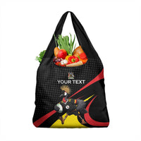 Uganda Rugby Custom Grocery Bag Black Crowned Crane Mascot - Sporty Style