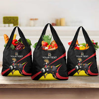 Uganda Rugby Custom Grocery Bag Black Crowned Crane Mascot - Sporty Style