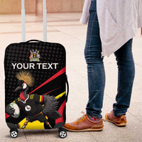 Uganda Rugby Custom Luggage Cover Black Crowned Crane Mascot - Sporty Style
