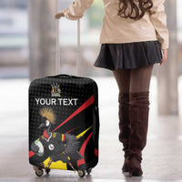 Uganda Rugby Custom Luggage Cover Black Crowned Crane Mascot - Sporty Style