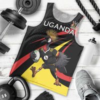 Uganda Rugby Custom Men Tank Top Black Crowned Crane Mascot - Sporty Style