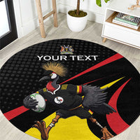Uganda Rugby Custom Round Carpet Black Crowned Crane Mascot - Sporty Style