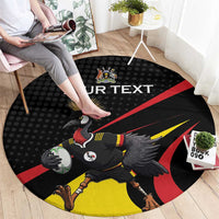 Uganda Rugby Custom Round Carpet Black Crowned Crane Mascot - Sporty Style