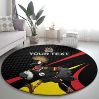 Uganda Rugby Custom Round Carpet Black Crowned Crane Mascot - Sporty Style
