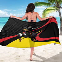 Uganda Rugby Custom Sarong Black Crowned Crane Mascot - Sporty Style