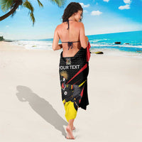 Uganda Rugby Custom Sarong Black Crowned Crane Mascot - Sporty Style