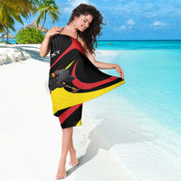 Uganda Rugby Custom Sarong Black Crowned Crane Mascot - Sporty Style