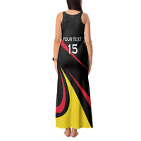 Uganda Rugby Custom Tank Maxi Dress Black Crowned Crane Mascot - Sporty Style