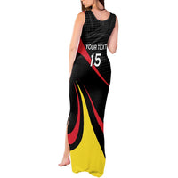 Uganda Rugby Custom Tank Maxi Dress Black Crowned Crane Mascot - Sporty Style