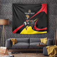 Uganda Rugby Custom Tapestry Black Crowned Crane Mascot - Sporty Style