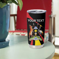 Uganda Rugby Custom Tumbler Cup Black Crowned Crane Mascot - Sporty Style