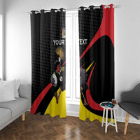 Uganda Rugby Custom Window Curtain Black Crowned Crane Mascot - Sporty Style