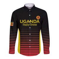 Uganda Rugby Custom Long Sleeve Button Shirt Go Cranes