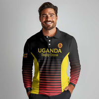 Uganda Rugby Custom Long Sleeve Polo Shirt Go Cranes