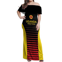 Uganda Rugby Custom Off Shoulder Maxi Dress Go Cranes