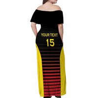 Uganda Rugby Custom Off Shoulder Maxi Dress Go Cranes