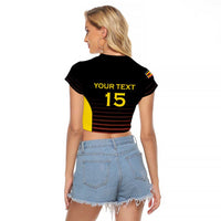 Uganda Rugby Custom Raglan Cropped T Shirt Go Cranes