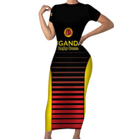 Uganda Rugby Custom Short Sleeve Bodycon Dress Go Cranes