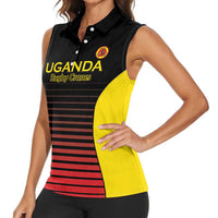 Uganda Rugby Custom Women Sleeveless Polo Shirt Go Cranes