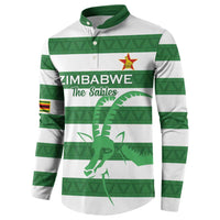 Zimbabwe Rugby Custom Button Sweatshirt Go Sables Go