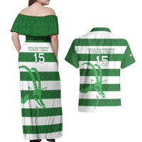 Zimbabwe Rugby Custom Couples Matching Off Shoulder Maxi Dress and Hawaiian Shirt Go Sables Go