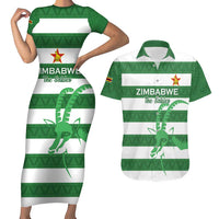 Zimbabwe Rugby Custom Couples Matching Short Sleeve Bodycon Dress and Hawaiian Shirt Go Sables Go