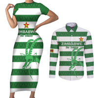 Zimbabwe Rugby Custom Couples Matching Short Sleeve Bodycon Dress and Long Sleeve Button Shirt Go Sables Go