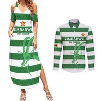Zimbabwe Rugby Custom Couples Matching Summer Maxi Dress and Long Sleeve Button Shirt Go Sables Go