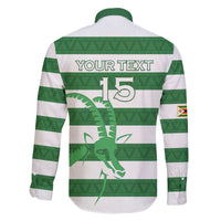 Zimbabwe Rugby Custom Family Matching Off The Shoulder Long Sleeve Dress and Hawaiian Shirt Go Sables Go