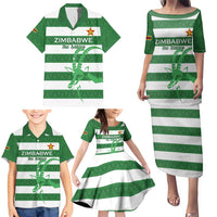 Zimbabwe Rugby Custom Family Matching Puletasi and Hawaiian Shirt Go Sables Go