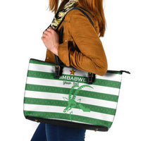 Zimbabwe Rugby Custom Leather Tote Bag Go Sables Go